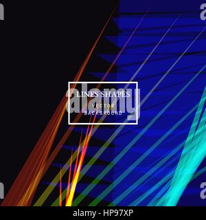 Modern technology striped abstract background vector. Black blue stripes waves lines for presentation, banner, brochure, poster, website, and flyer de Stock Vector