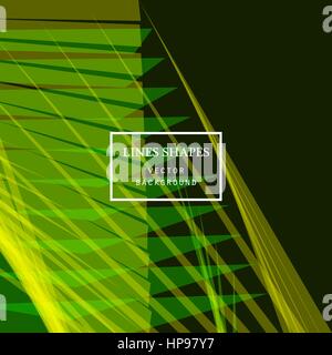 Modern technology striped abstract background vector. Green yellow stripes waves lines for presentation, banner, brochure, poster, website, and flyer  Stock Vector