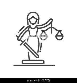 Justice - vector modern line design illustrative icon Stock Vector
