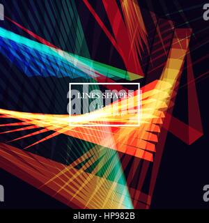 Modern technology striped abstract background vector. Colorful stripes waves lines for presentation, banner, brochure, poster, website, and flyer desi Stock Vector
