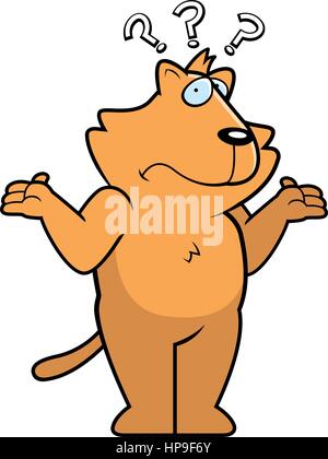 A cartoon cat with a confused expression. Stock Vector