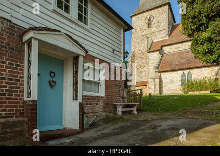 Early spring day in Old Heathfield village, East Sussex, England. High Weald. Stock Photo