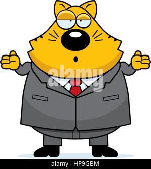A cartoon fat cat with a confused expression. Stock Vector