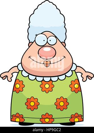 A happy cartoon grandma standing and smiling Stock Vector Image & Art ...