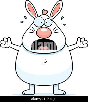 A cartoon rabbit with a scared expression. Stock Vector