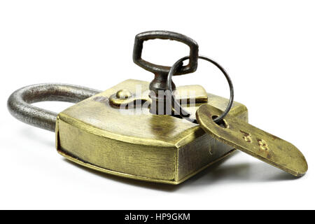padlock isolated on white background Stock Photo