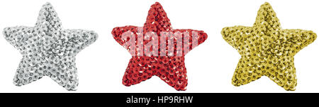 Drei glitzernde Sterne Stock Photo