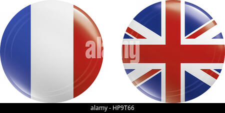 Buttons, Frankreich & Grossbritannien Stock Photo
