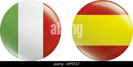 Buttons, Italien & Spanien Stock Photo