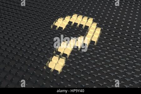 Question mark made from cubes. 3D rendering. Stock Photo