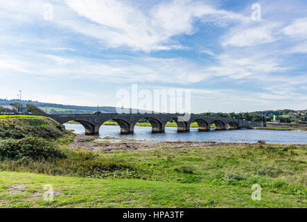 Road bridge carrying A98 across River Deveron and connecting Banff with Macduff in Aberdeenshire Scotland UK Stock Photo