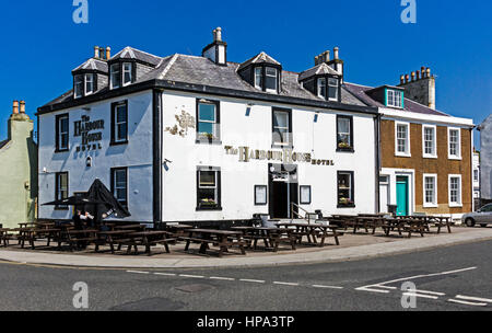 The Harbour House Hotel in the harbour area of small town Portpatrick in Dumfries and Galloway Scotland Stock Photo