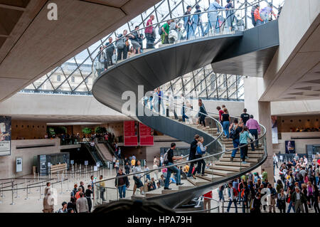 Stairs in Louvre Museum, Paris, France, Europe Stock Photo