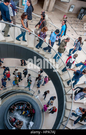 Stairs in Louvre Museum, Paris, France, Europe Stock Photo