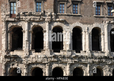 Ancient Roman architectural details. Carved stone arches Stock Photo