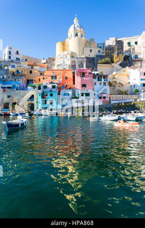 Procida, La Corricella Harbour. Campania, Italy. Stock Photo