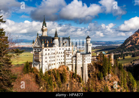 Fairy tale world. Magnificent castle under starry sky at night, banner ...