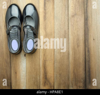 Thai girl Student shoes at concrete background Stock Photo