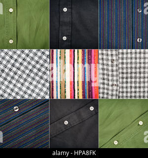 Big size collection of various fabric textures with buttons Stock Photo
