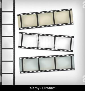 Vintage film or camera strip on horizontal and vertical position Stock Vector
