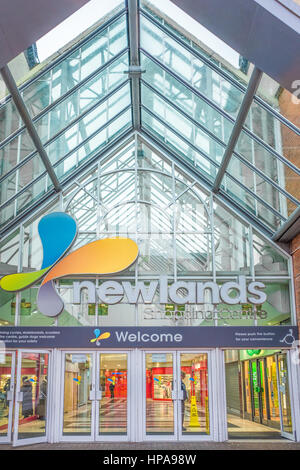 Entrance to the Newlands shopping centre, Kettering Stock Photo