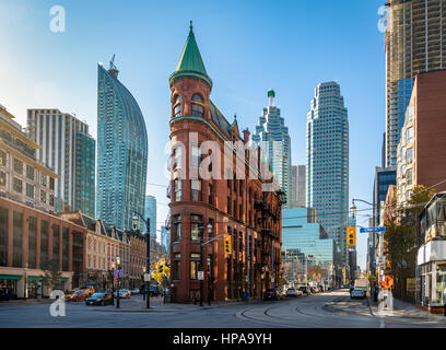 Gooderham or Flatiron Building in downtown Toronto - Toronto, Ontario, Canada Stock Photo