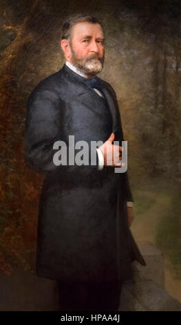 Ulysses S Grant (1822-1885), portrait of the 18th US President by Thomas LeClear, oil on canvas, c.1880 Stock Photo