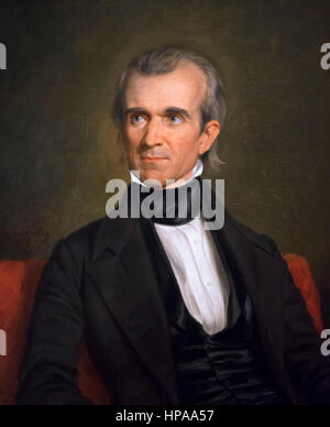 James K Polk. Portrait of 11th US President James K Polk (1795-1849) by George Peter Alexander Healy, oil on canvas, 1846 Stock Photo