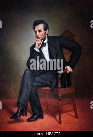 Abraham Lincoln, portrait by George Peter Alexander Healy, oil on canvas, 1887 Stock Photo