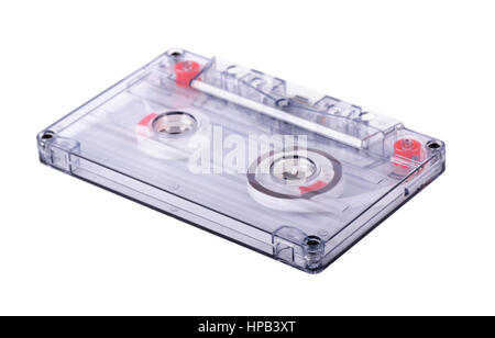 Old audio cassette tape isolated on a white background Stock Photo