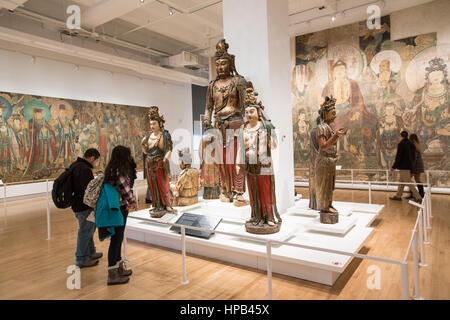 Asian sculptures and artifacts inside Toronto Royal Ontario Museum Stock Photo