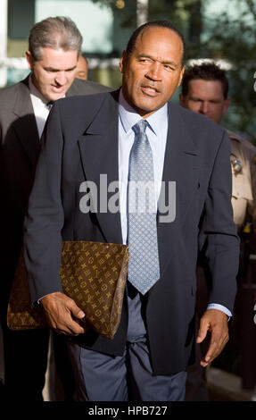 O.J. Simpson arrives at the Clark County Regional Justice Center building in Las Vegas, NV on Thursday, Sept. 18, 2008. Photo credit: Francis Specker Stock Photo