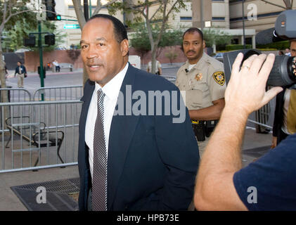 O.J. Simpson arrives at the Clark County Regional Justice Center building in Las Vegas, NV on Wednesday, Sept. 17, 2008. Photo credit: Francis Specker Stock Photo