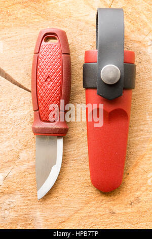 Knife hunter. Knife for travelers and active people. Knife for field kitchen. Stock Photo