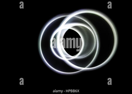Sound waves in the visible gray color in the dark Stock Photo