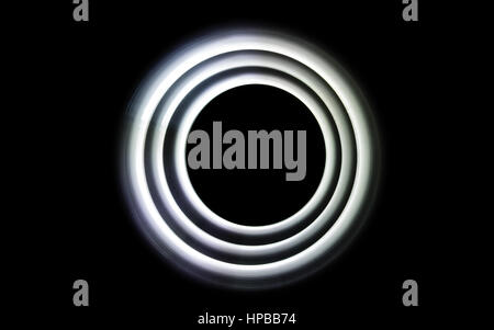 Sound waves in the visible gray color in the dark Stock Photo
