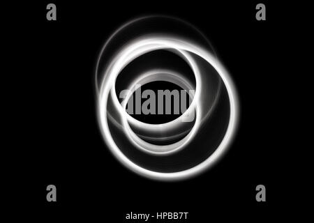 Sound waves in the visible gray color in the dark Stock Photo