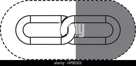 monochrome contour sticker with silhouette two links Stock Vector