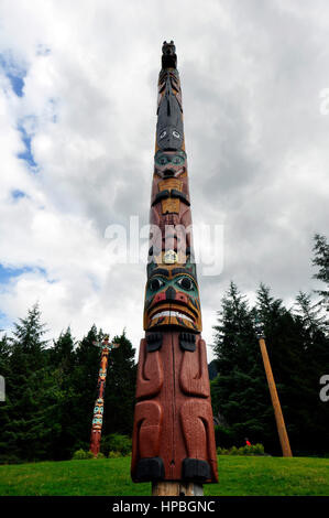 Totem pole in saxman near ketchikan, Alaska Stock Photo