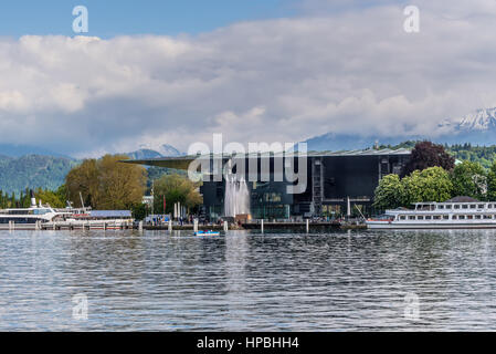 Lucerne, Switzerland - May 24, 2016: Architecture of Lucerne. The Culture and Congress Centre (KKL Luzern) in Luzern, Switzerland. It is a multi-funct Stock Photo