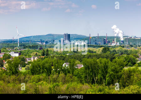 Coking plant Prosper in Bottrop, today belongs to ArcelorMittal Bottrop, in the rear left the coal mine Prosper Haniel in Bottrop, Stock Photo