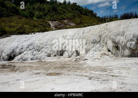 Scenic silica formation in Orakei Korako geothermal park and Hidden Valley, New Zealand, North Island Stock Photo