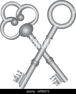 silver old keys icon stock Stock Vector
