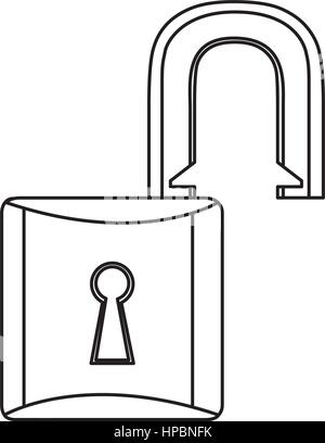 figure padlock object symbol to security protection vector illustration ...