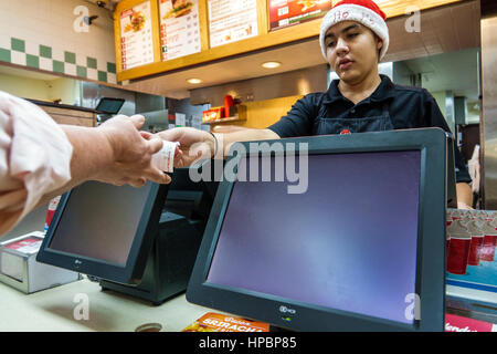 Homestead Florida Wendy's restaurant hamburger fast food cashier Stock ...