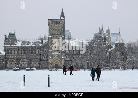 King's College in University of Toronto in snow. Stock Photo