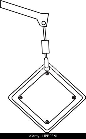 crane hook holding tools blank warnings image Stock Vector