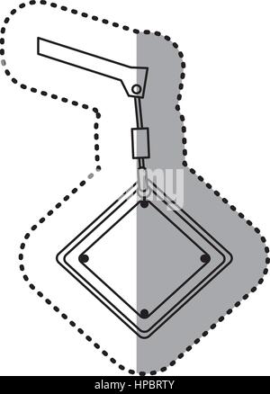 figure crane hook holding tools blank warnings image Stock Vector