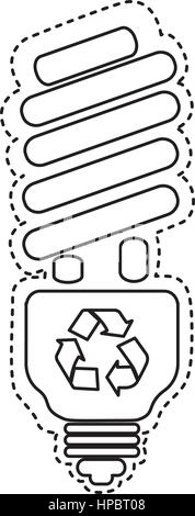 figure bulb energy saver icon Stock Vector