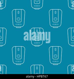 Water heater seamless pattern on a blue background Stock Vector